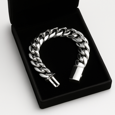 Pulsera Eslabones Cubanos 15mm - Plata 950